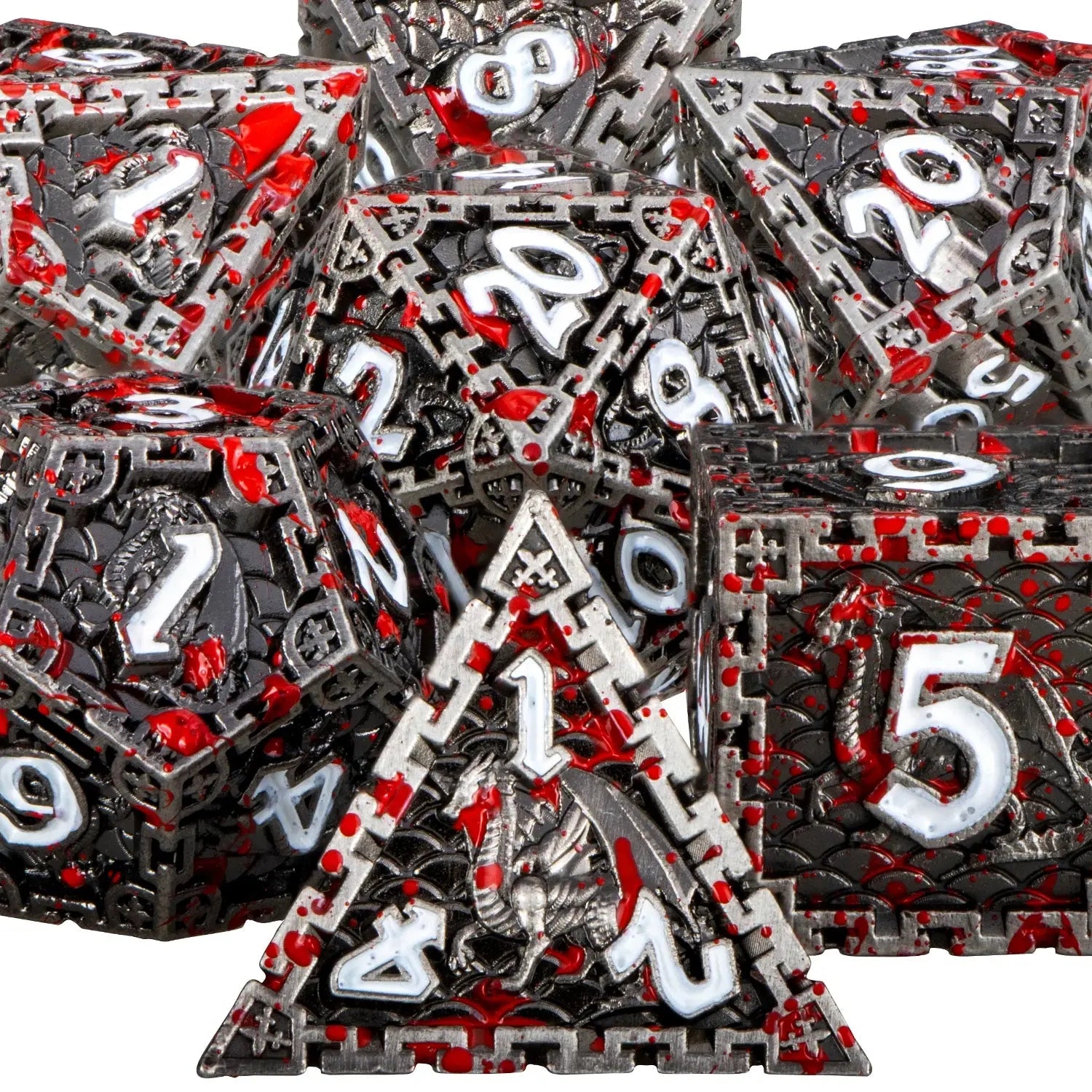 DND Metal Polyhedral Dice Set – Heavy RPG Dice for Dungeons & Dragons, Pathfinder & Tabletop Games Gamers Guild