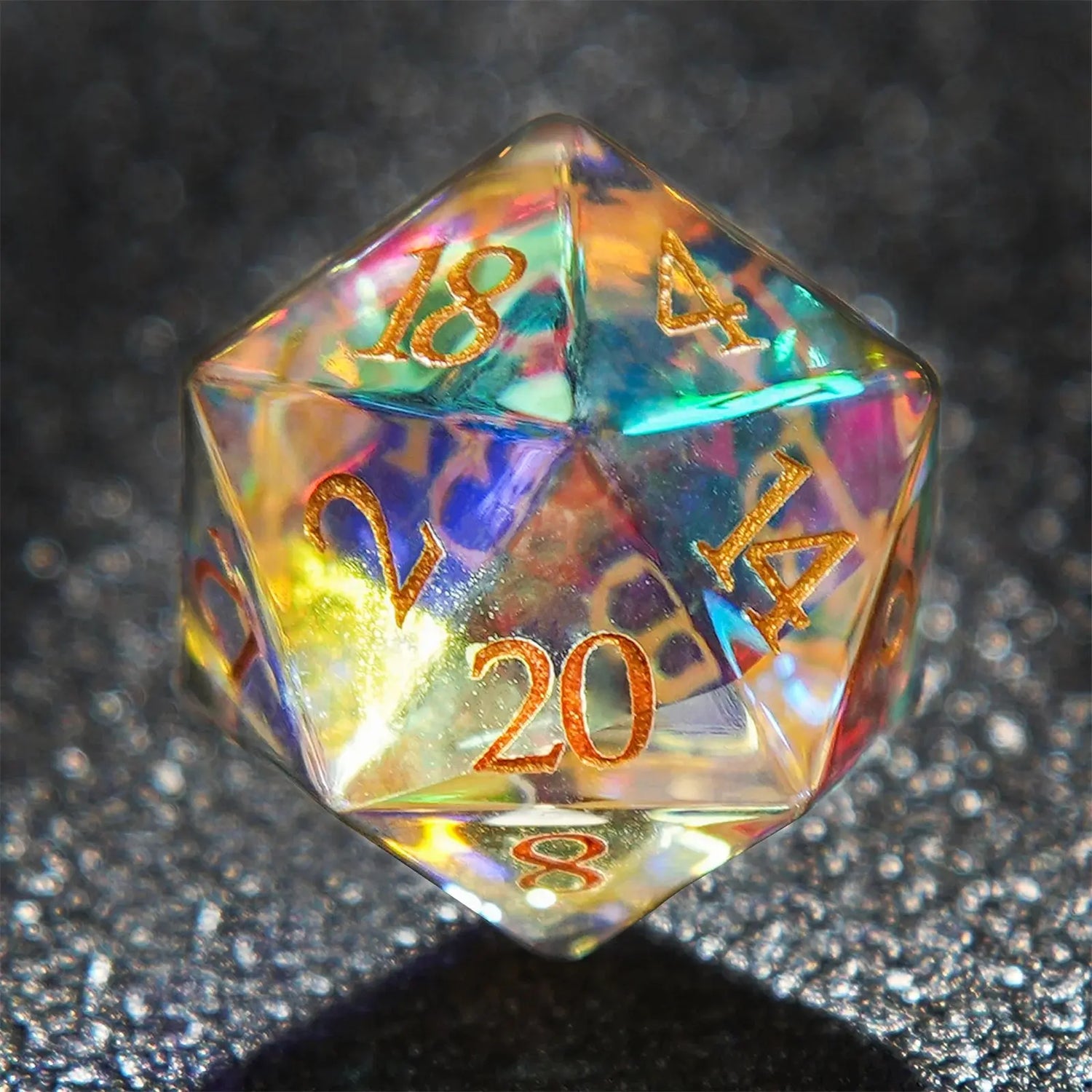 Colorful Gemstone Pirate Dice Set – 7pc Resin Polyhedral Dice with Golden Script for DND, RPG & Tabletop Campaigns Gamers Guild