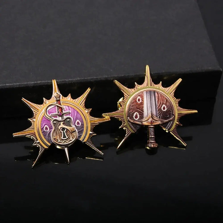 Baldur’s Gate 3 Cosplay Badge Pins – Unisex Metal Brooches for Barbarian, Fighter, Warlock & RPG Fans Gamers Guild