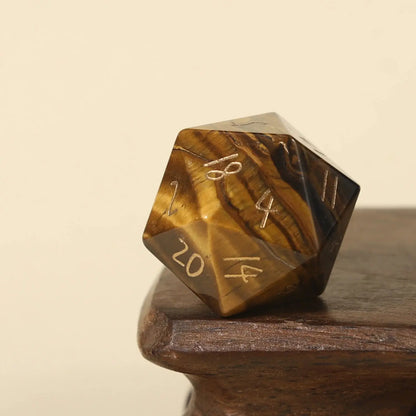 Crystal Quartz D20 – Handwritten Font Gemstone Dice for DND, Pathfinder & RPG Star Path Adventures Gamers Guild