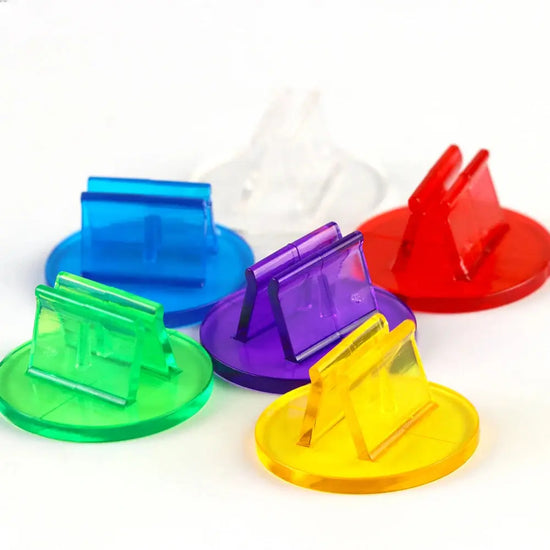 Translucent Plastic Card Stands – 50 PCS Multi-Color Holders for Board Games, RPGs & Display Props Gamers Guild