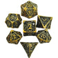 7-Piece Hollow Metal Dragon Dice Set – Engraved Polyhedral RPG Dice for D&D, Pathfinder & Collector Display Gamers Guild