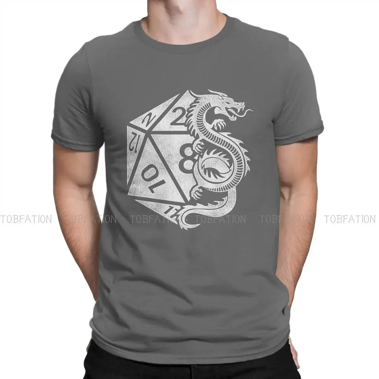 Dragon Poly Dice DnD T-Shirt – Elegant Cotton Tee | Dungeon Dice d20 Shirt for Men Gamers Guild