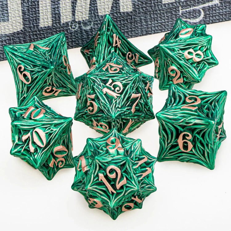 Tree Root Metal Dice Set – Red Polyhedral Dice for D&D, Pathfinder & RPGs Gamers Guild