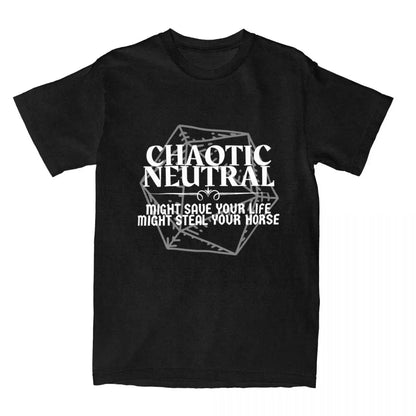 Chaotic Neutral Might Save Your Life T-Shirt – Funny DND Graphic Tee for Men & Women | Cotton RPG Top Gamers Guild