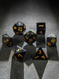 Black Obsidian Pirate Dice Set – 7-Piece Metal Polyhedral Dice for DND, RPG & Tabletop Questing Gamers Guild