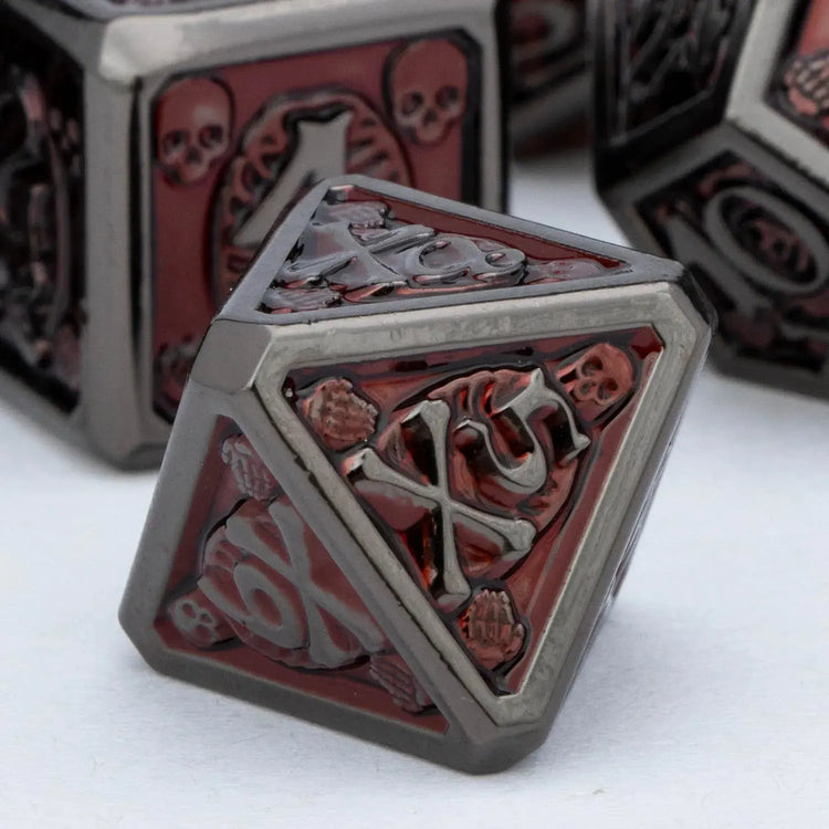 ARUOHHA Black & Red Skull Metal Dice Set – Polyhedral Dice for D&D, Pathfinder & RPGs Gamers Guild