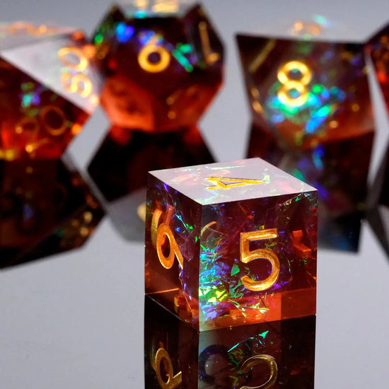 1–7 Piece Brown Field Green Pirate Ship Metal Dice Set – Sharp Edge Polyhedral Dice for Dungeons & Dragons, Pathfinder & RPG Tabletop Games Gamers Guild