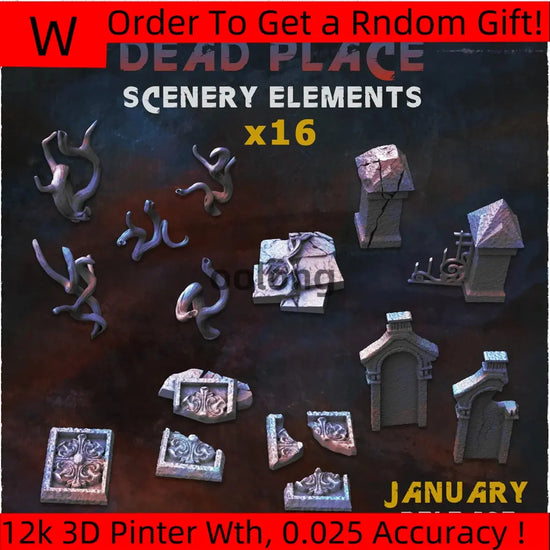 Miniature Graveyard Terrain Set – Dead Tree, Tombstone & Bone Pile Scenery for D&D & RPGs  Resin Landform Accessories Gamers Guild