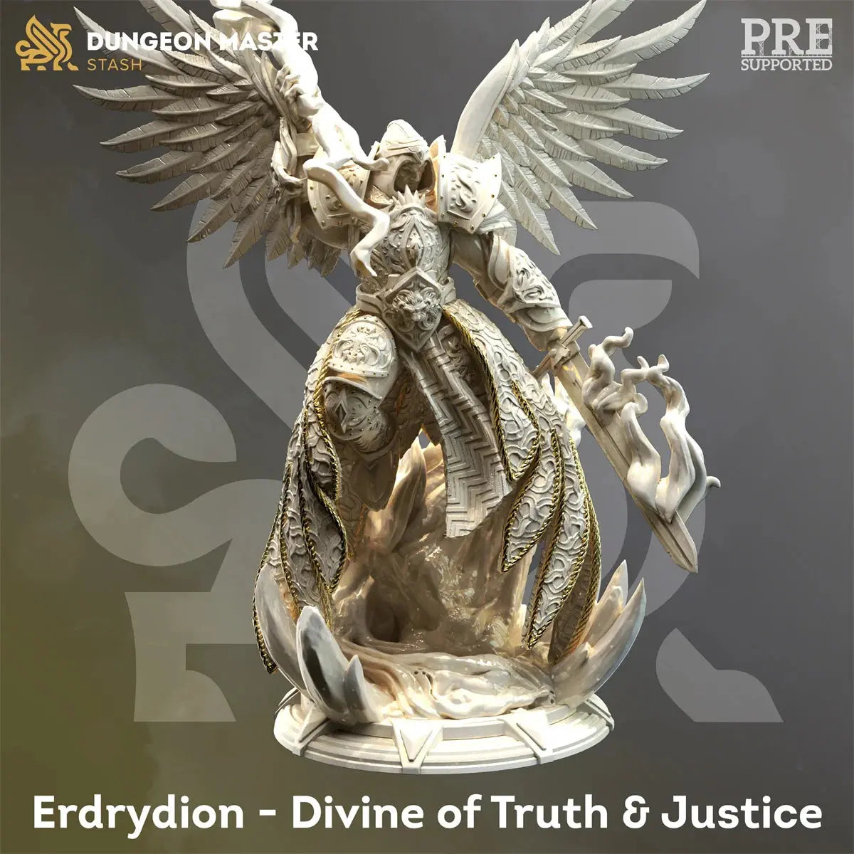 Divine Awakening Miniature Set – Goddess, Angel, Death Wizard, Dragon & Dungeon Team (Unpainted Resin) Gamers Guild