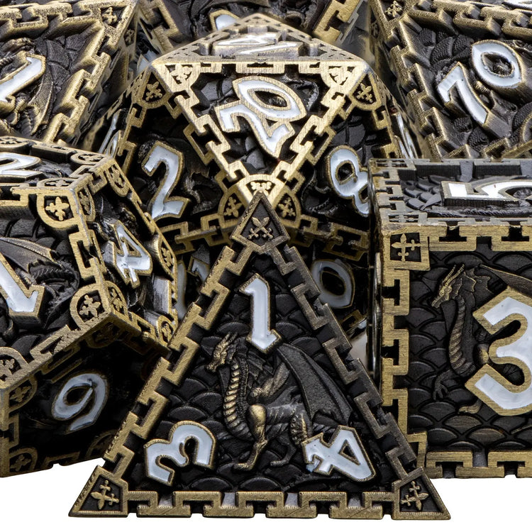 DND Metal Polyhedral Dice Set – Heavy RPG Dice for Dungeons & Dragons, Pathfinder & Tabletop Games Gamers Guild