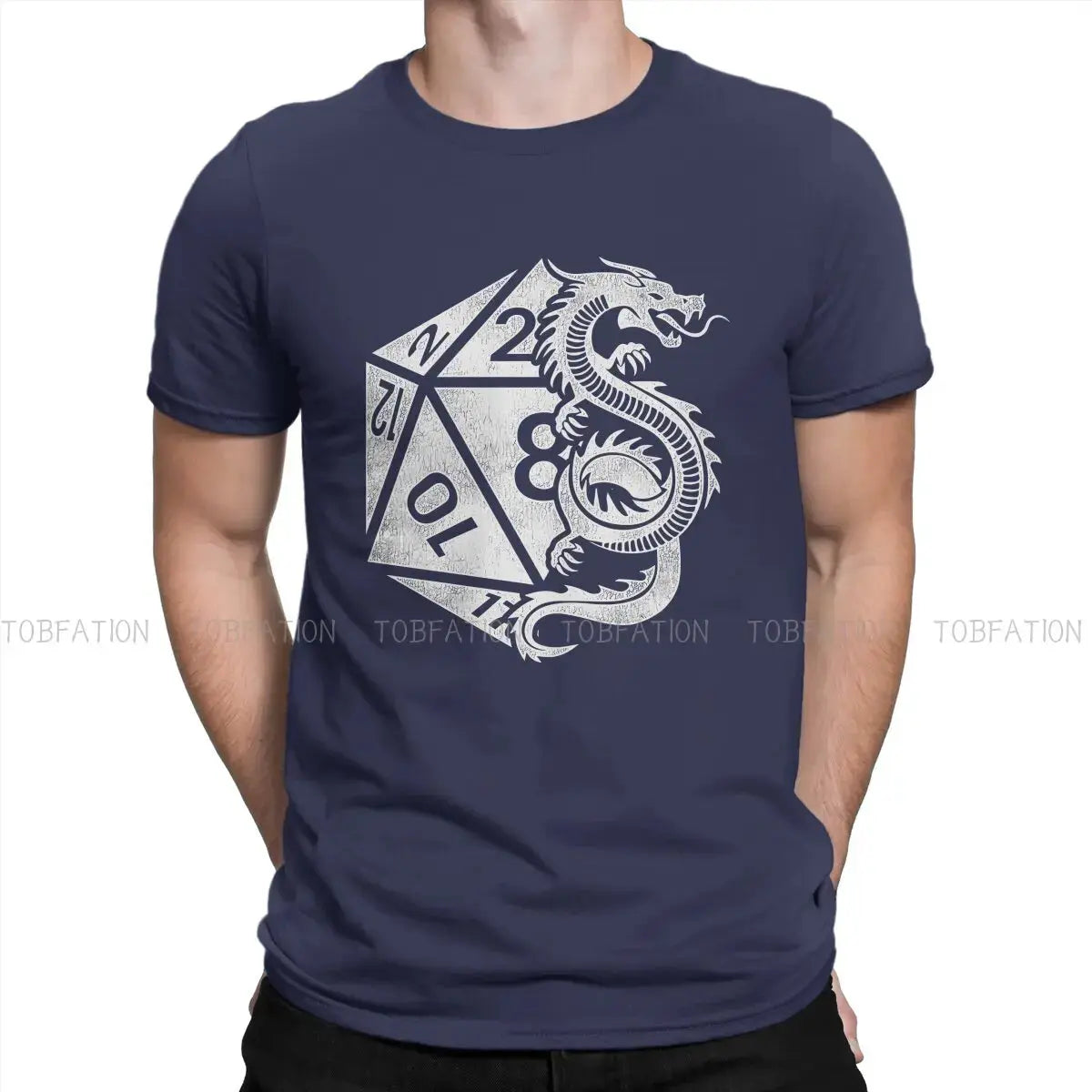 Dragon Poly Dice DnD T-Shirt – Elegant Cotton Tee | Dungeon Dice d20 Shirt for Men Gamers Guild