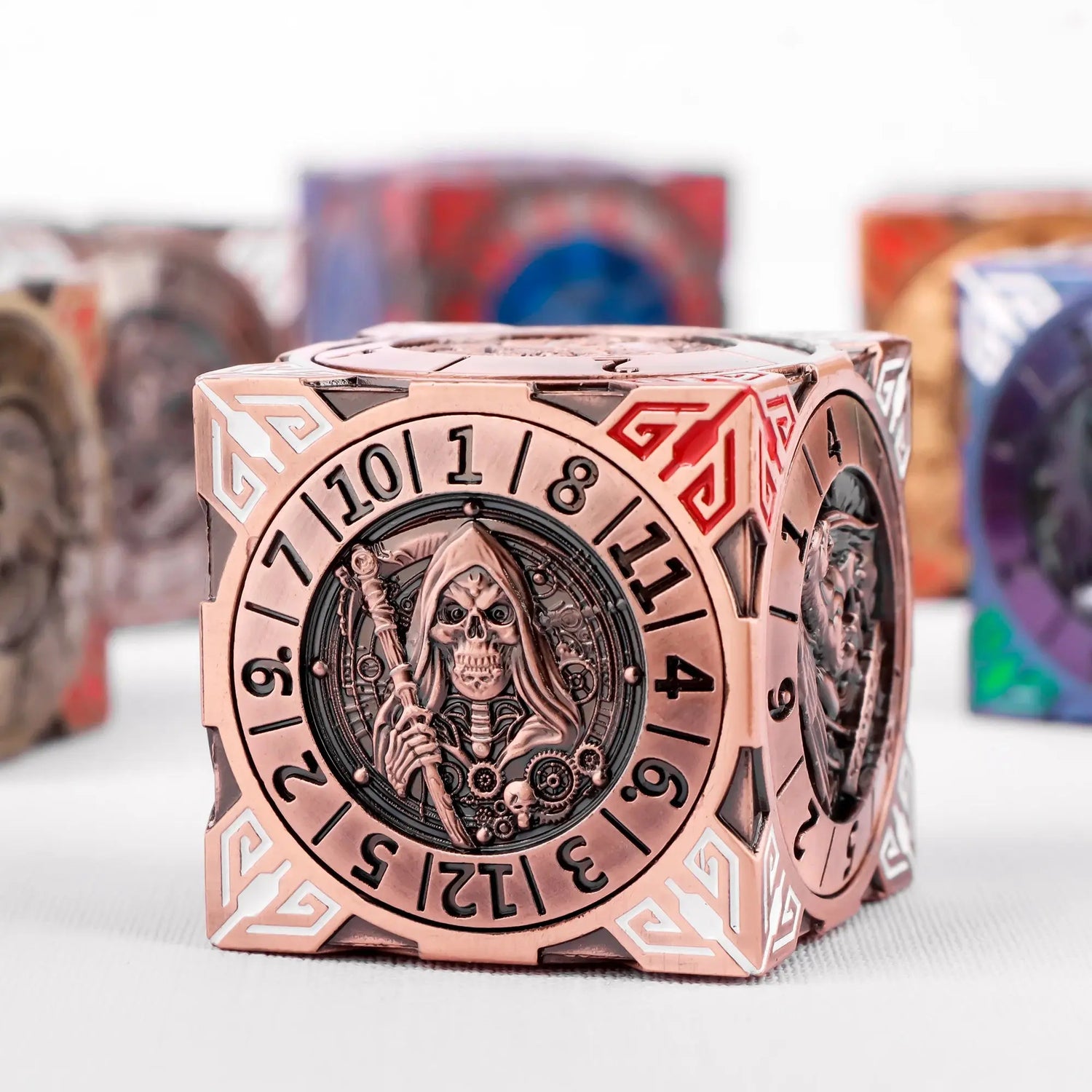 Dragon-Themed Metal Gyro D6 Dice – Rotatable Six-Sided RPG Dice with Box for D&D & Tabletop Games Gamers Guild