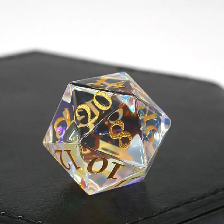 7-Piece Crystal Glass Polyhedral Dice Set – Transparent DND Dice for Dungeons & Dragons, RPG & Board Games Gamers Guild