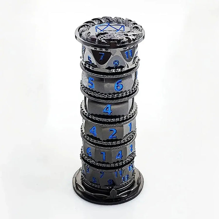 7-in-1 Metal Rotating Dice Tower – Polyhedral RPG Dice for D&D, COC, Cthulhu & Tabletop Games Gamers Guild