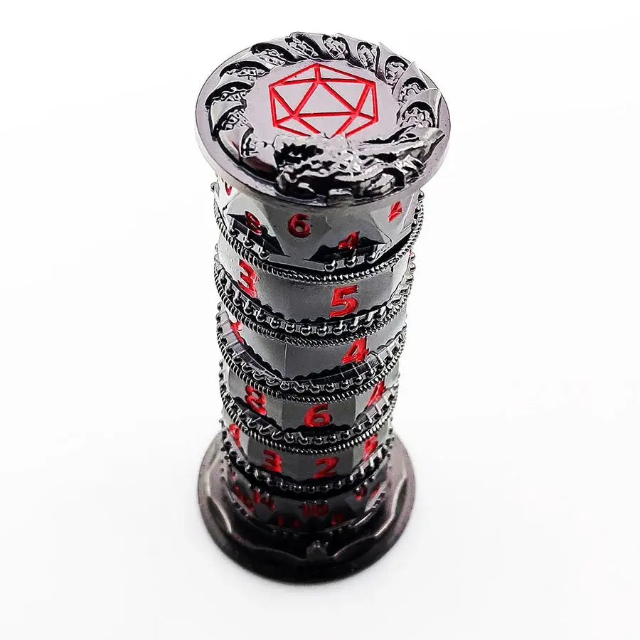 7-in-1 Metal Rotating Dice Tower – Polyhedral RPG Dice for D&D, COC, Cthulhu & Tabletop Games Gamers Guild