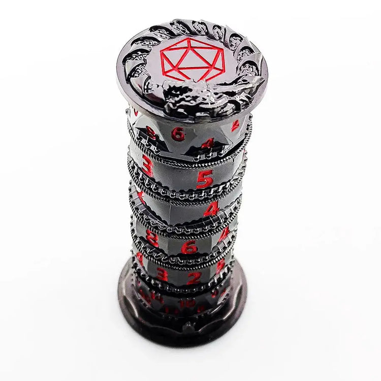 7-in-1 Metal Rotating Dice Tower – Polyhedral RPG Dice for D&D, COC, Cthulhu & Tabletop Games Gamers Guild
