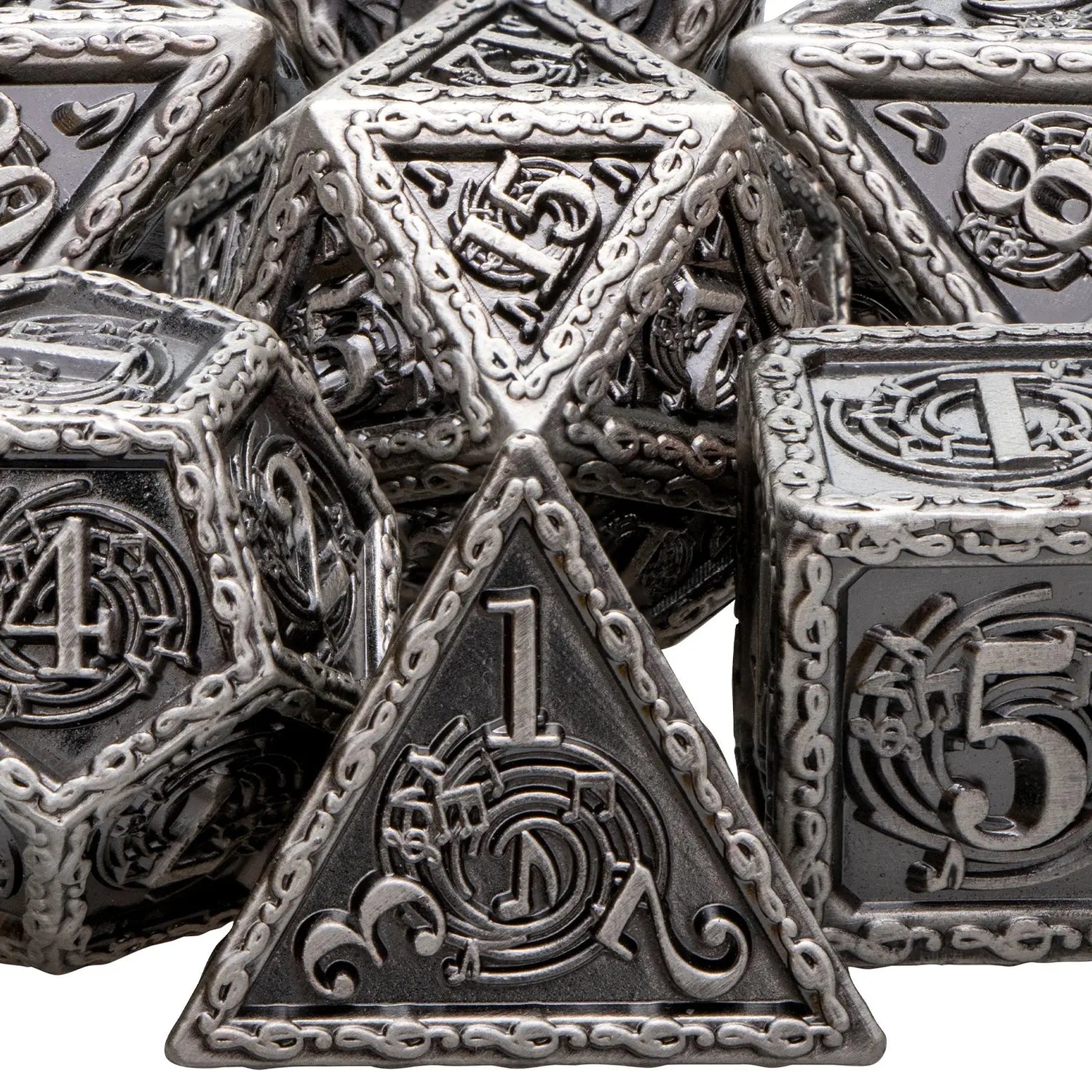 Music DND Metal Dice Set – Polyhedral Dice for Dungeons & Dragons, Pathfinder & RPGs Gamers Guild