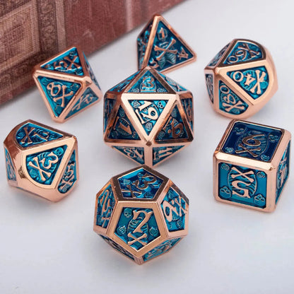 ARUOHHA Black & Red Skull Metal Dice Set – Polyhedral Dice for D&D, Pathfinder & RPGs Gamers Guild