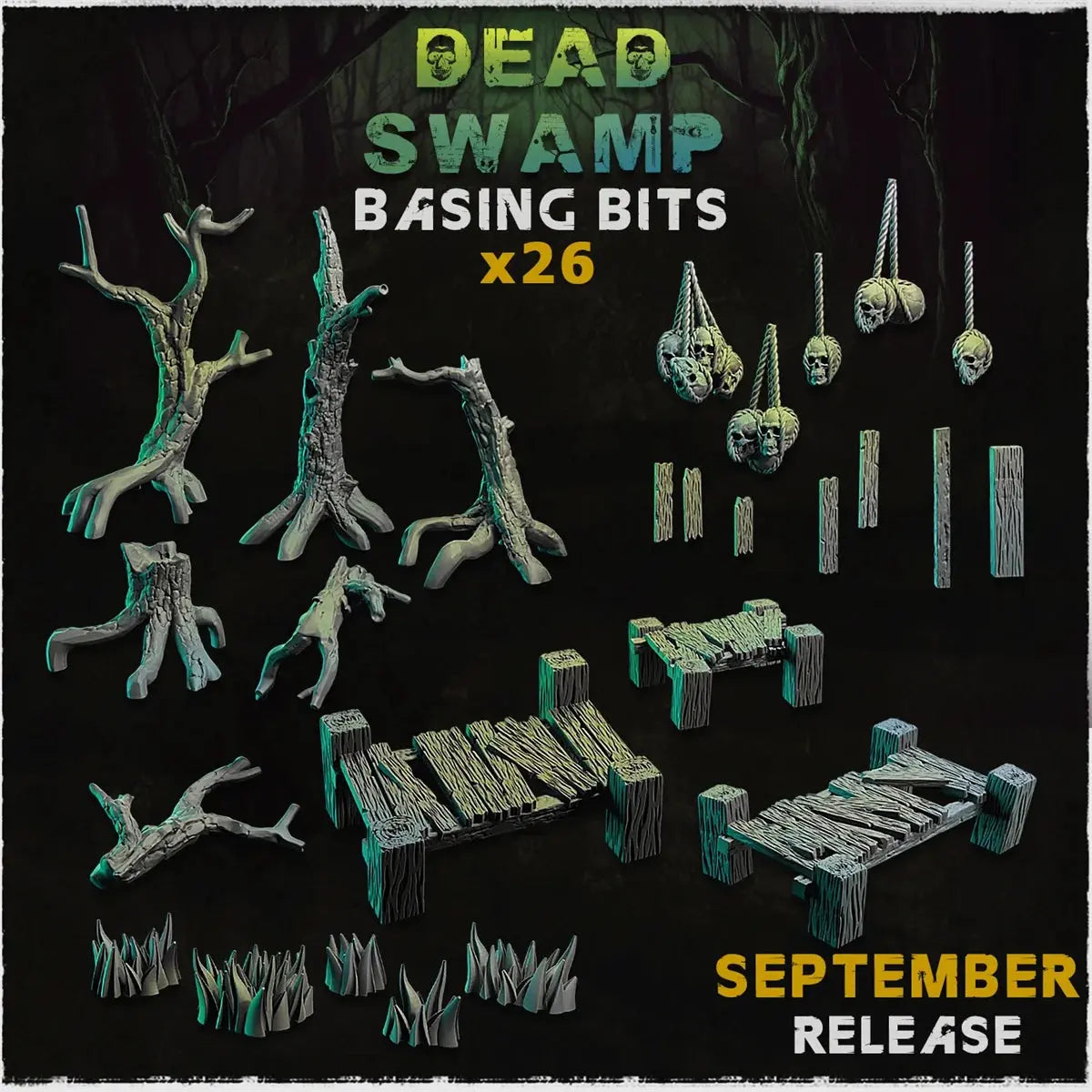 Swamp Dead Wood & Pool Terrain – Resin Miniature Landform Set for D&D & RPGs  Unpainted Scene Accessories Gamers Guild