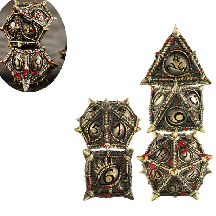 Dragon Metal Sharp Edge Dice Set – Polyhedral Zinc Alloy Dice for D&D, Pathfinder & RPGs Gamers Guild