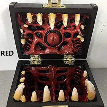 Legendary Mimic Dice Chest – Crimson Chaos Resin Storage Box for DND, Pathfinder & RPG Dice Sets Gamers Guild