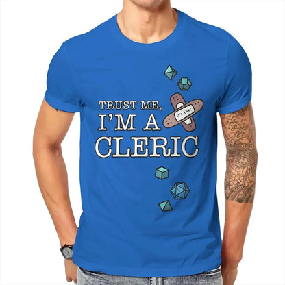 Trust Me, I’m a Cleric T-Shirt – Funny DND Cotton Tee for Men | RPG Healer Graphic Shirt Gamers Guild