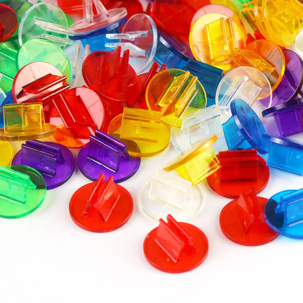 Translucent Plastic Card Stands – 50 PCS Multi-Color Holders for Board Games, RPGs & Display Props Gamers Guild