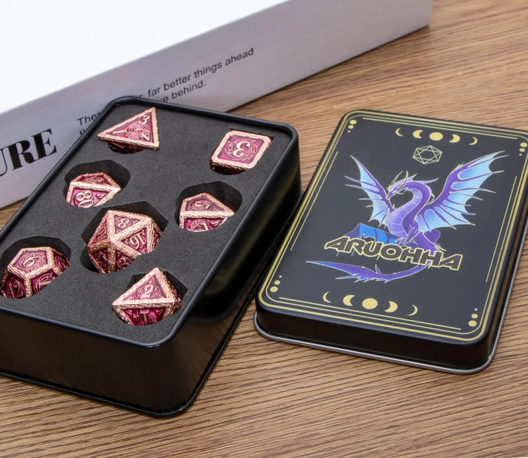 Music DND Metal Dice Set – Polyhedral Dice for Dungeons & Dragons, Pathfinder & RPGs Gamers Guild