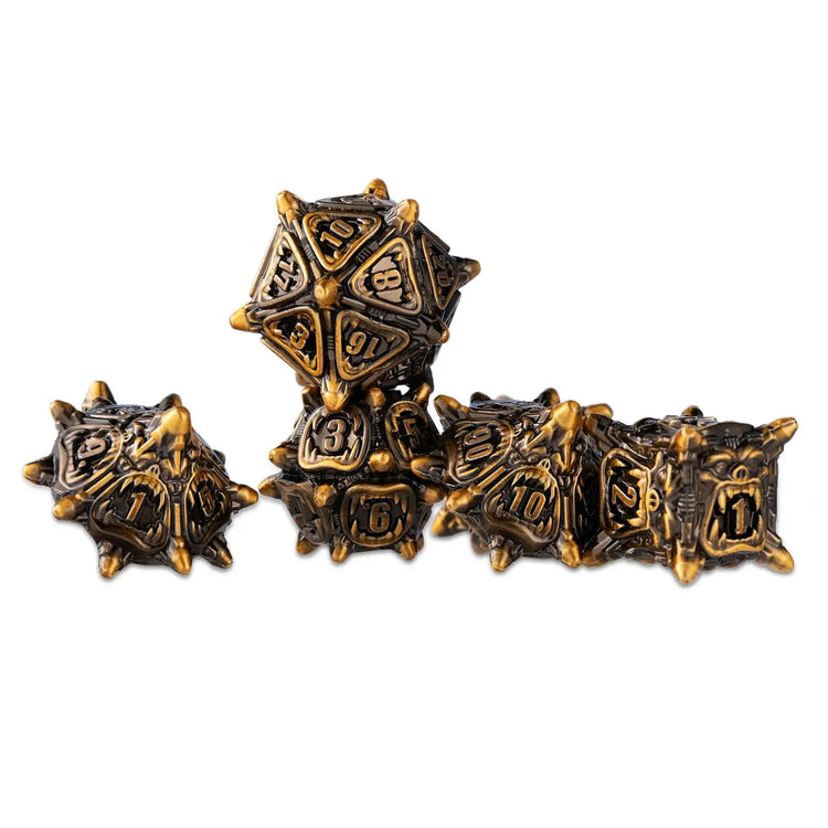 7-Piece Cool Metal DND Dice Set – Soft Edge Zinc Alloy Polyhedral Dice for Dungeons & Dragons, RPG & Tabletop Games Gamers Guild