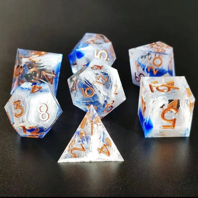 Green Resin Sharp Edge Dice Set – Handmade Polyhedral Dice for D&D, Pathfinder & RPGs Gamers Guild