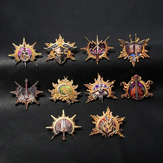 Baldur’s Gate 3 Cosplay Badge Pins – Unisex Metal Brooches for Barbarian, Fighter, Warlock & RPG Fans Gamers Guild