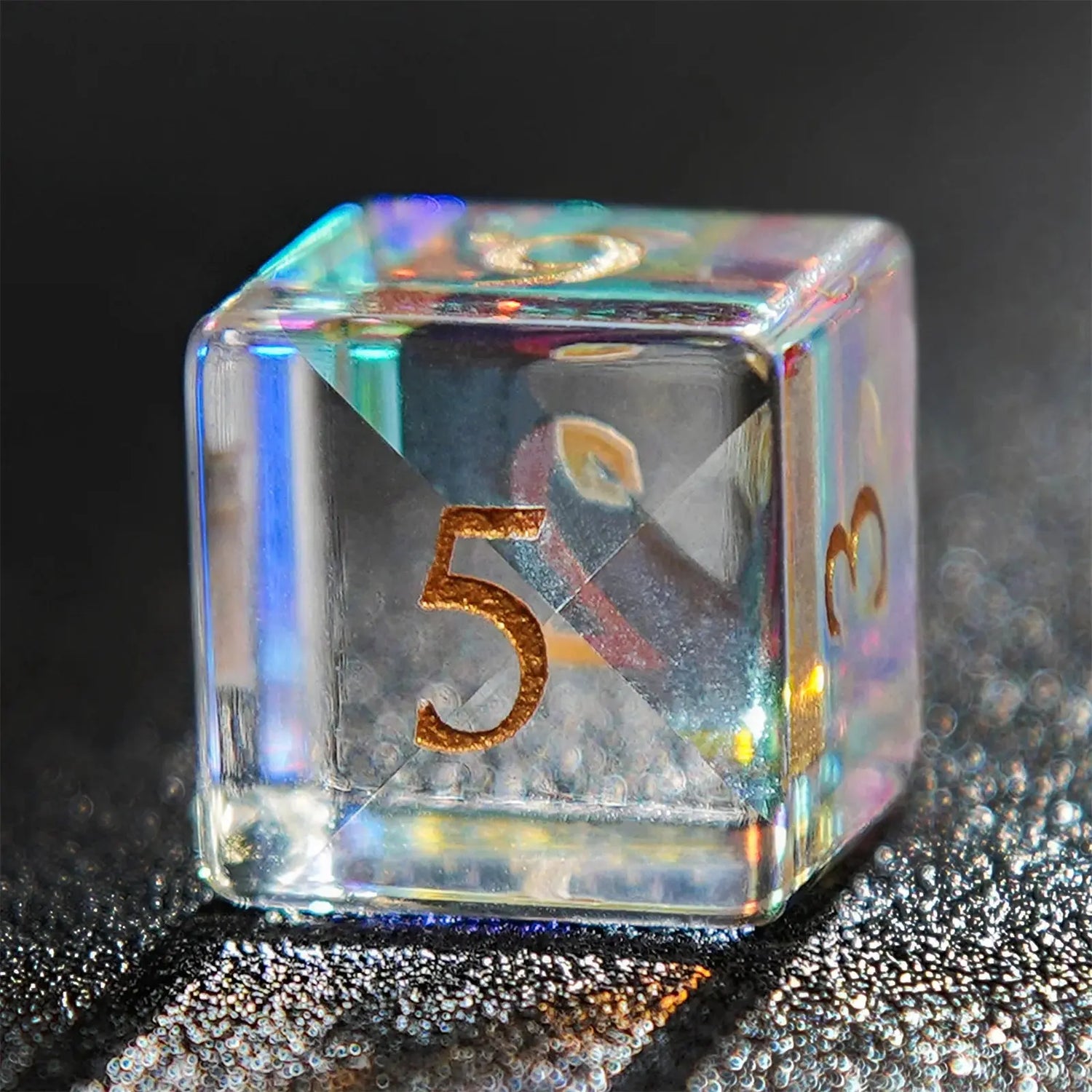 Colorful Gemstone Pirate Dice Set – 7pc Resin Polyhedral Dice with Golden Script for DND, RPG & Tabletop Campaigns Gamers Guild