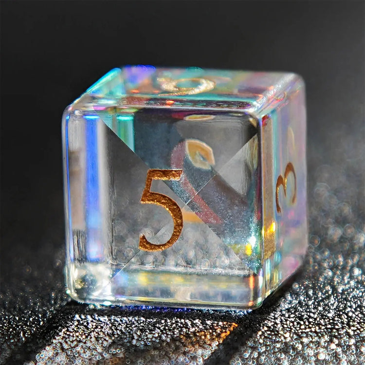 Colorful Gemstone Pirate Dice Set – 7pc Resin Polyhedral Dice with Golden Script for DND, RPG & Tabletop Campaigns Gamers Guild