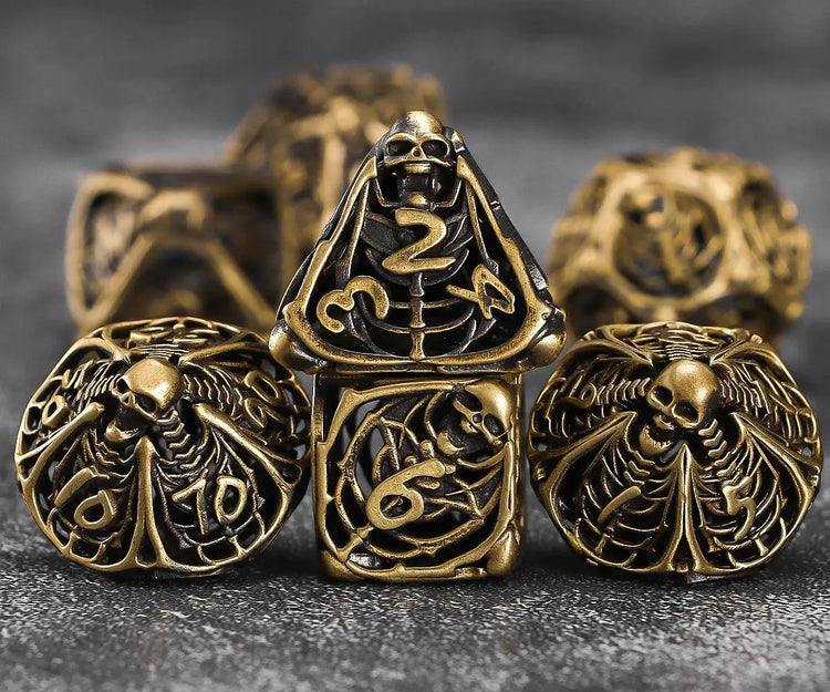 7-Piece Hollow Dragon Metal Dice Set – Intricately Carved Polyhedral Dice for D&D, Pathfinder & RPG Tabletop Games Gamers Guild