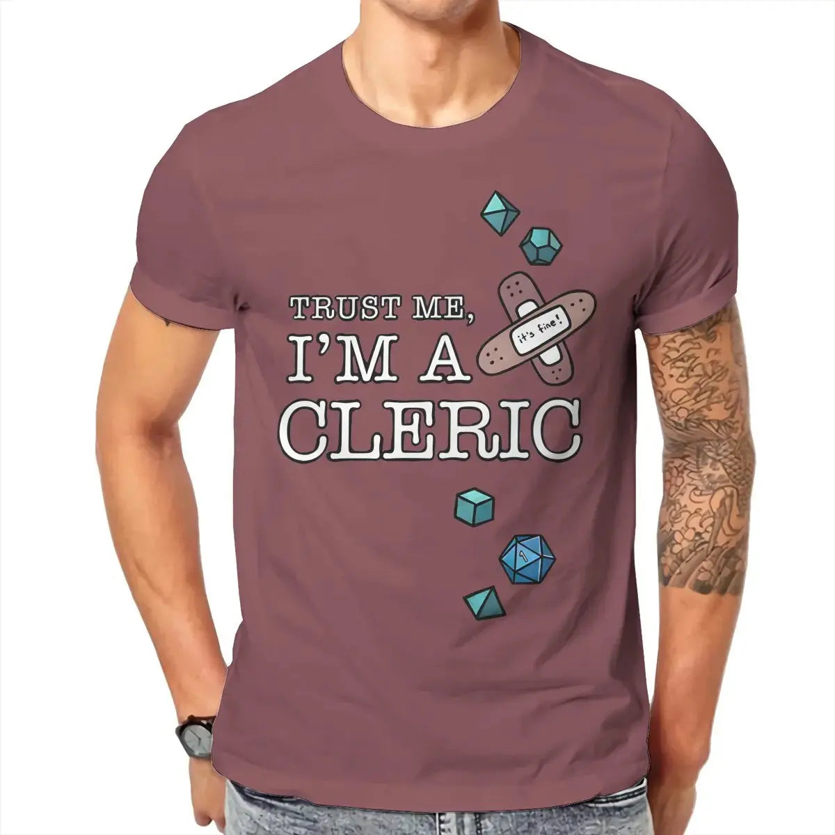 Trust Me, I’m a Cleric T-Shirt – Funny DND Cotton Tee for Men | RPG Healer Graphic Shirt Gamers Guild
