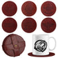 DND Faux Leather Coaster Set – 6 Embossed RPG Drink Mats with Holder Featuring Dragon, Beholder, Mimic & More Gamers Guild