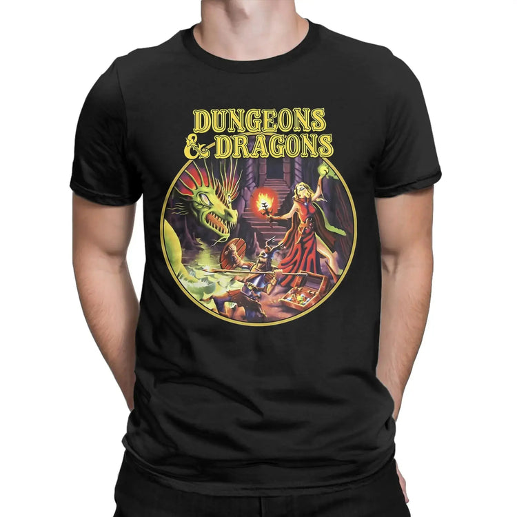 Dungeons & Dragons Men’s Vintage Cotton T-Shirt – Casual O-Neck Short Sleeve Tee for RPG Fans Gamers Guild