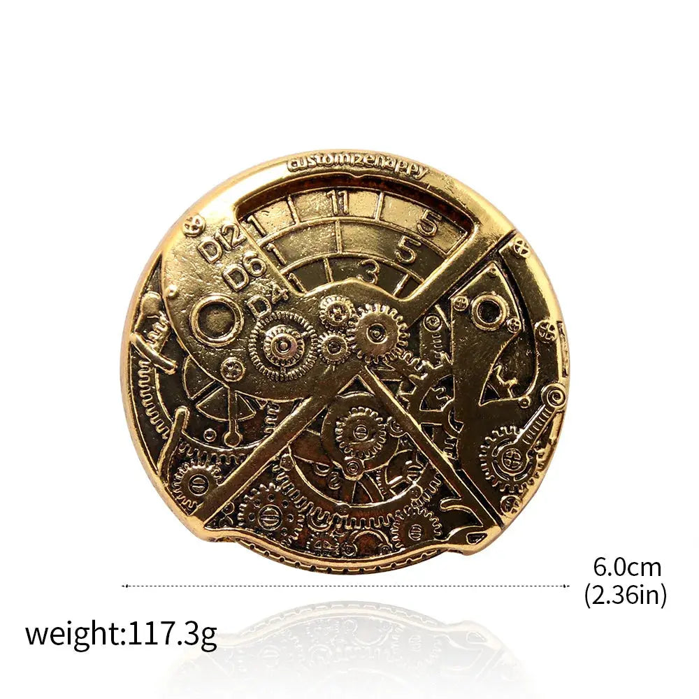 Dungeons & Dragons Commemorative Coin – Rotatable Digital Compass Gear of Destiny Metal Token for Jewelry & RPG Accessories Gamers Guild