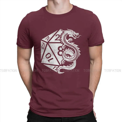 Dragon Poly Dice DnD T-Shirt – Elegant Cotton Tee | Dungeon Dice d20 Shirt for Men Gamers Guild