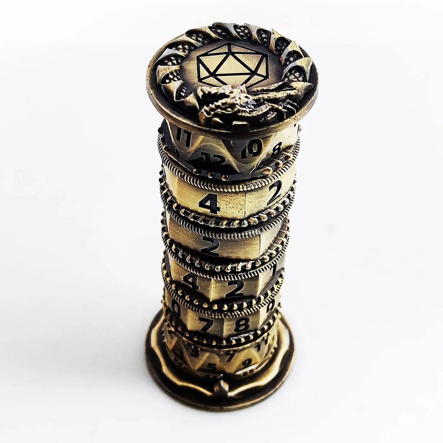 7-in-1 Metal Rotating Dice Tower – Polyhedral RPG Dice for D&D, COC, Cthulhu & Tabletop Games Gamers Guild