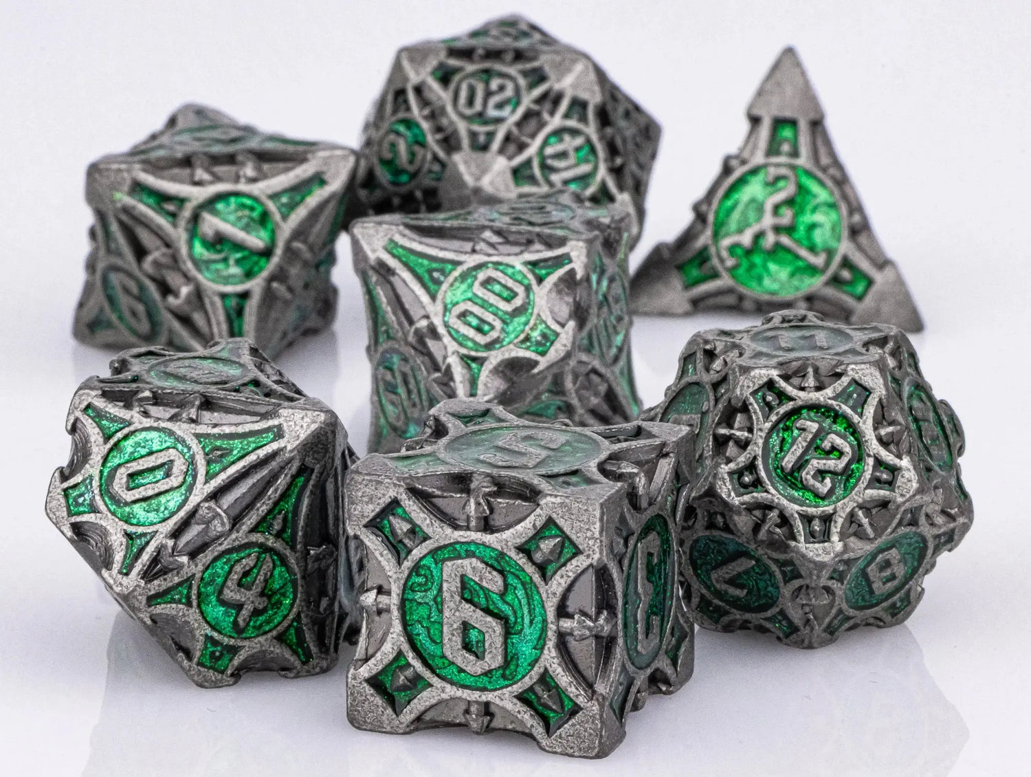 7-Piece Red Sharp Edge Metal Dice Set – Premium Polyhedral DND Dice for Dungeons & Dragons & RPG Tabletop Games Gamers Guild
