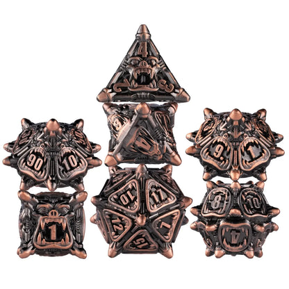 7-Piece Cool Metal DND Dice Set – Soft Edge Zinc Alloy Polyhedral Dice for Dungeons & Dragons, RPG & Tabletop Games Gamers Guild