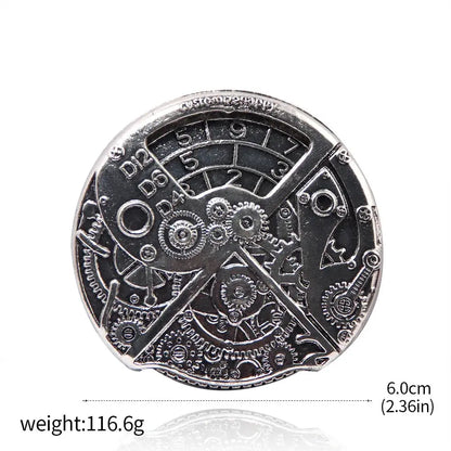 Dungeons & Dragons Commemorative Coin – Rotatable Digital Compass Gear of Destiny Metal Token for Jewelry & RPG Accessories Gamers Guild