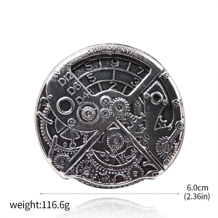 Dungeons & Dragons Commemorative Coin – Rotatable Digital Compass Gear of Destiny Metal Token for Jewelry & RPG Accessories Gamers Guild