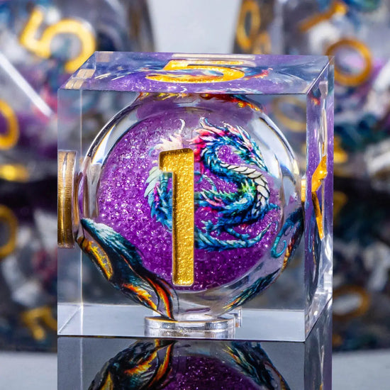 Liquid Core Dice Set – Sharp Edge Resin Polyhedral Dice for D&D, Pathfinder & RPGs Gamers Guild