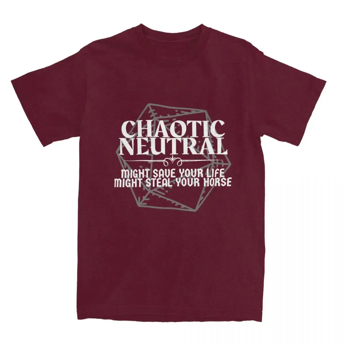 Chaotic Neutral Might Save Your Life T-Shirt – Funny DND Graphic Tee for Men & Women | Cotton RPG Top Gamers Guild