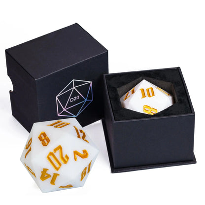 Crystal 55mm D20 Dice – Oversized Acrylic Polyhedral Die for D&D, RPGs & Party Games  Transparent or Solid Color Gamers Guild
