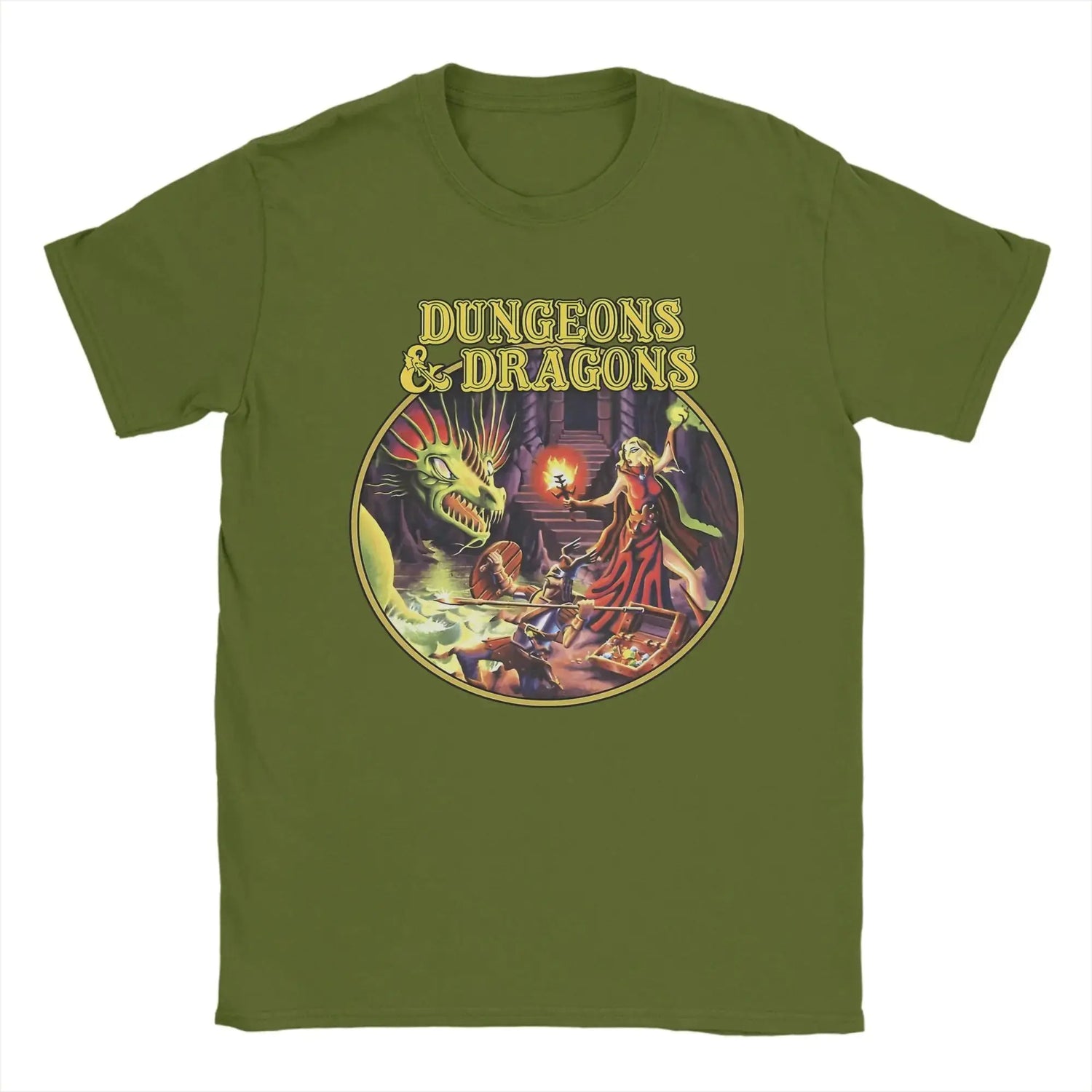 Dungeons & Dragons Men’s Vintage Cotton T-Shirt – Casual O-Neck Short Sleeve Tee for RPG Fans Gamers Guild
