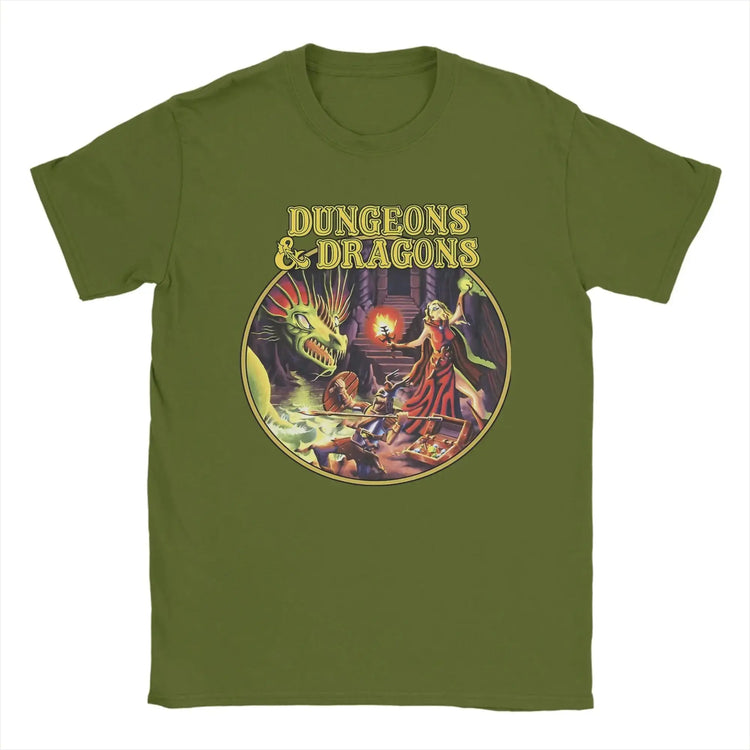 Dungeons & Dragons Men’s Vintage Cotton T-Shirt – Casual O-Neck Short Sleeve Tee for RPG Fans Gamers Guild